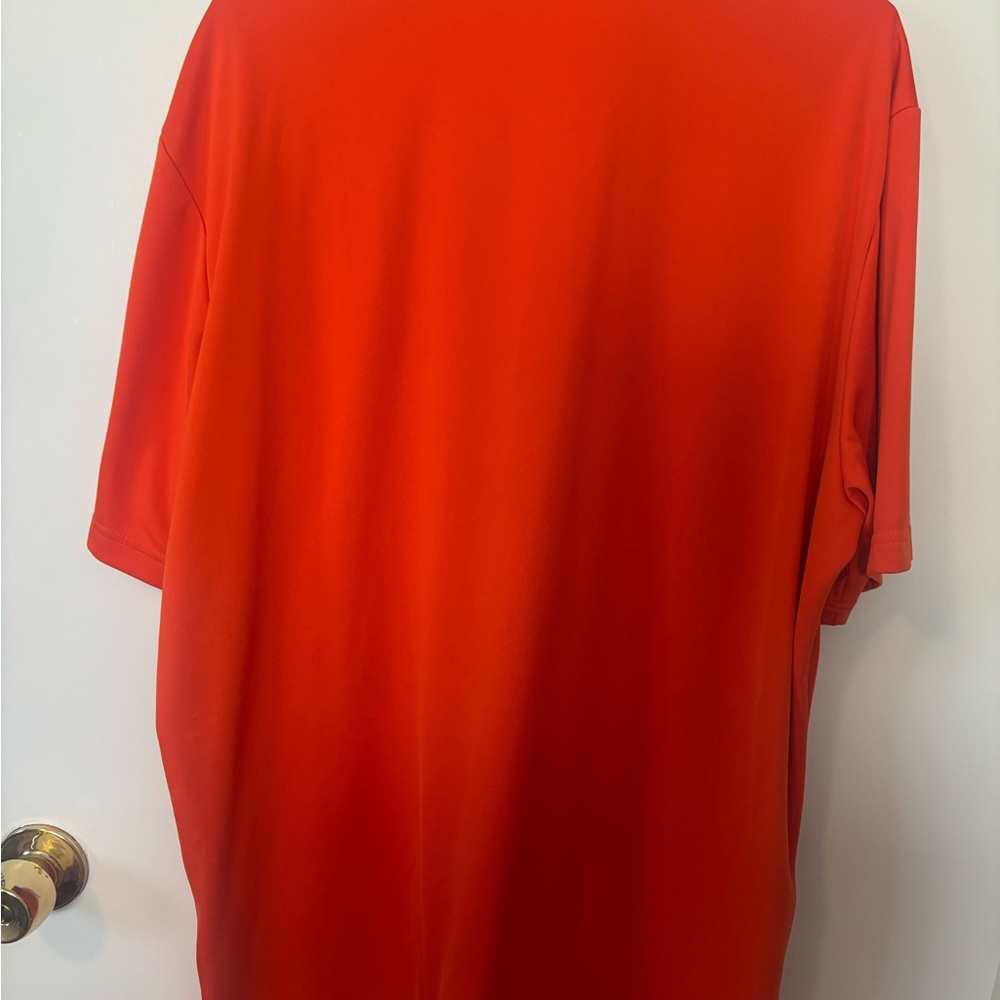 Adidas Men's Bright Red Orange Polo Shirt with Vizzy Logo - Picture 5 of 5